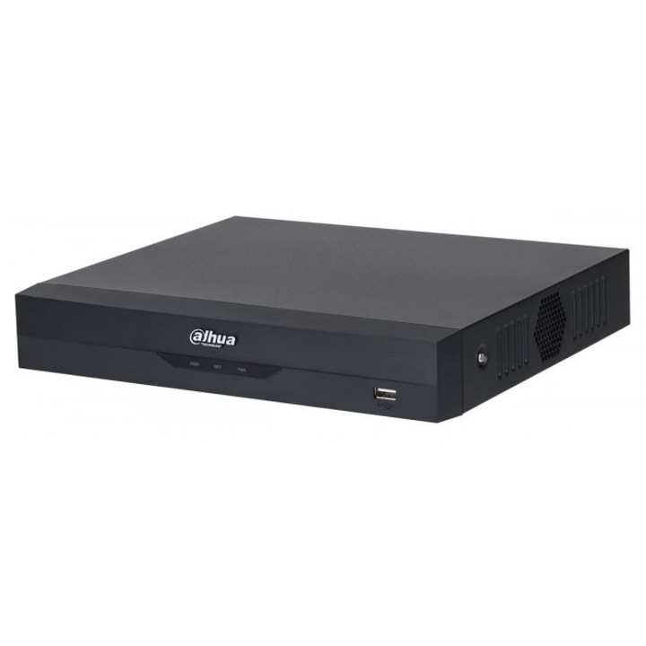 DVR система Dahua NVR4104HS-P-EI, 4 канала, PoE, H.265, 16MP, черен, 260x232.7x47.6mm