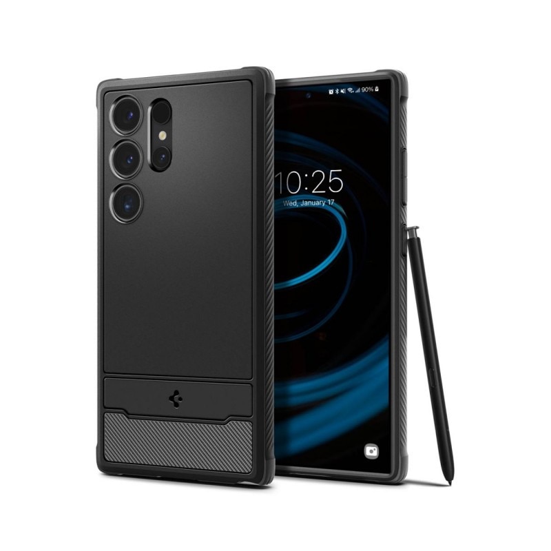 Husa Spate Spigen Rugged Armor Compatibila Cu Samsung Galaxy S24 Ultra, Negru