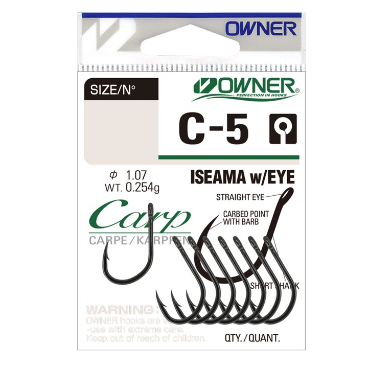 Кука FishOn C-5 No.4 Carp Iseama с око