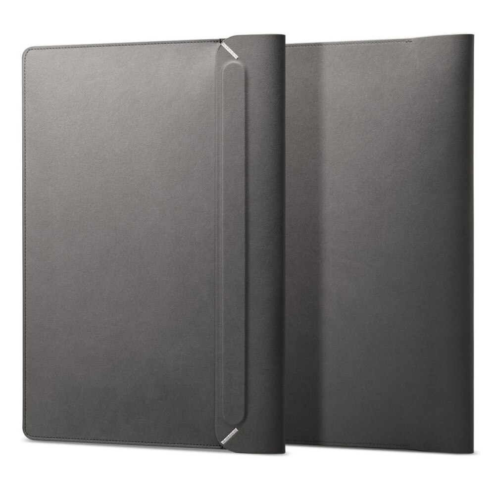 Husa laptop, compatibila ASUS VivoBook 15, Piele ecologica, Magnetica, Protectie 360, FONIX Desk Care Pro, Design compact, Confortabila, Gri