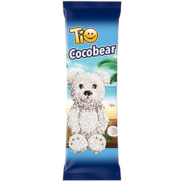 Шоколадово кексче с кокосови стърготини, кутия 24 бр х 50 гр, TIO Chocobear