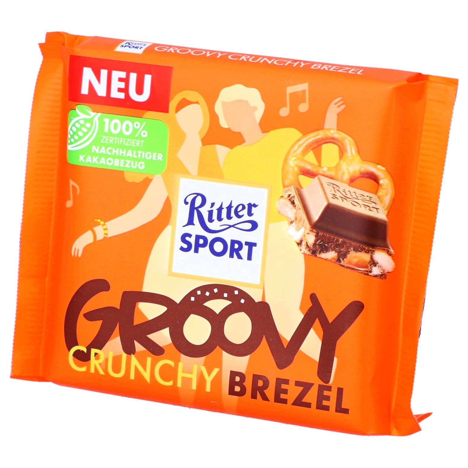 Ciocolata cu lapte, Ritter Sport, covrigi si fulgi de porumb, 100 g ...
