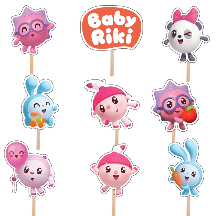 Set 9 figurine tort Baby Riky, KZE Prints, Photo Paper Glossy