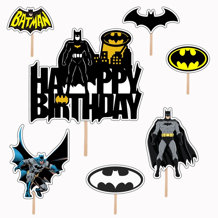 Set 7 figurine tort Batman, KZE Prints, Photo Paper Glossy