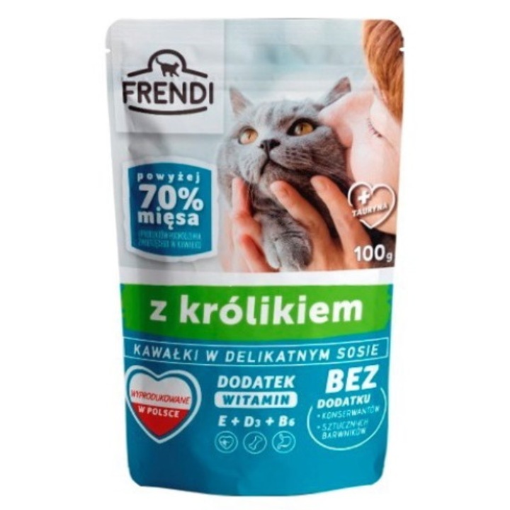 Hrana umeda pentru pisici adulte, Frendi, Aroma iepure, 100 g