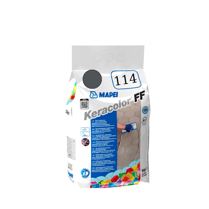 KeraColor FF 114 Фугираща смес за плочки антрацит, 5 кг