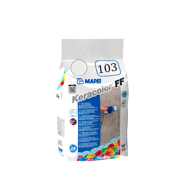 KeraColor FF 103 Moon White фугираща смес за плочки 5кг