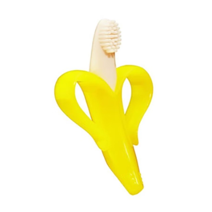 Gonice gyermek fogkefe, szilikon, rugalmas, fehér/sárga