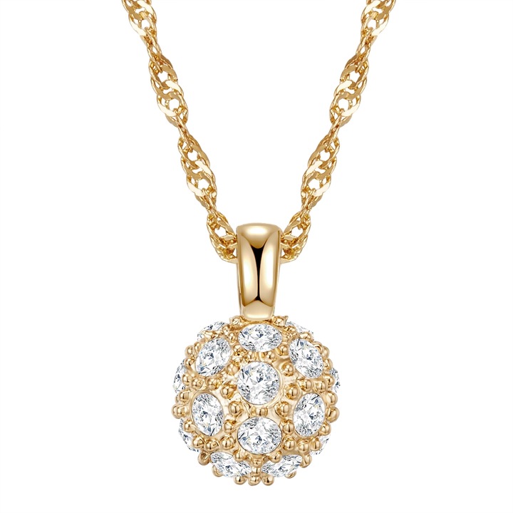 Lulu & Jane, Colier placat cu aur de 14K si decorat cu cristale, Auriu