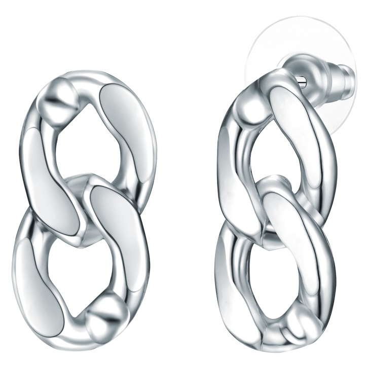 Lulu & Jane, Cercei cu model rasucit, Argintiu