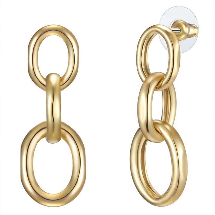 Lulu & Jane, Cercei-lant placati cu aur de 14K, Auriu