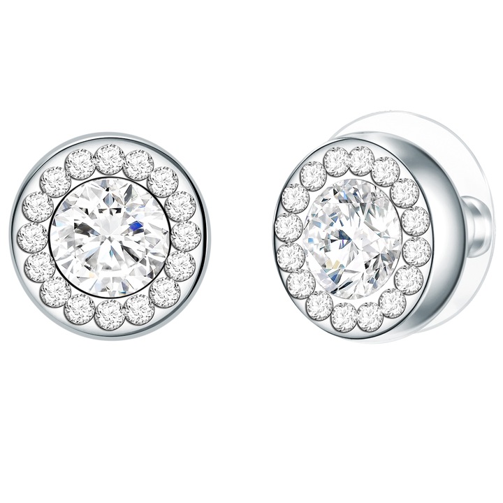 Lulu & Jane, Cercei cu tija si cristale, Argintiu