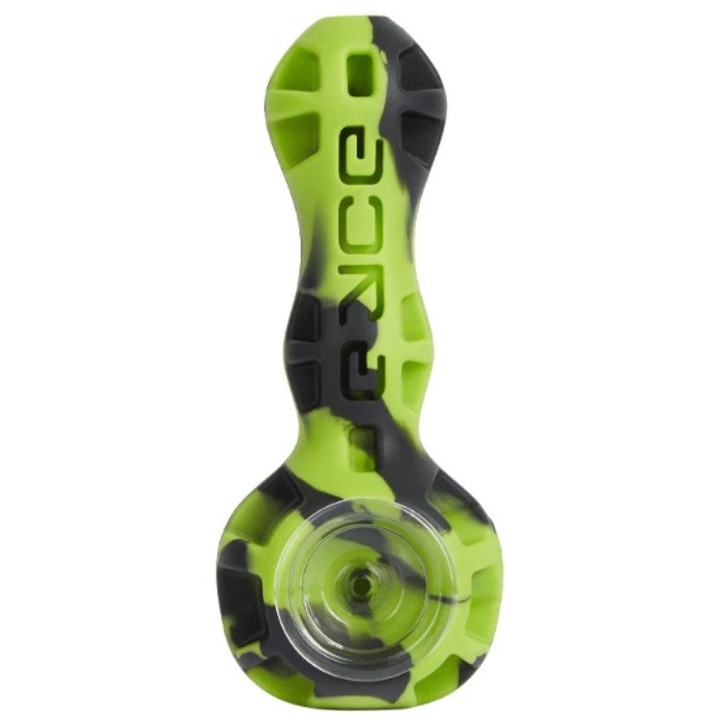 Pipa tutun Eyce Creature Green Spoon cu Poker si recipient de stocare incorporat 11cm