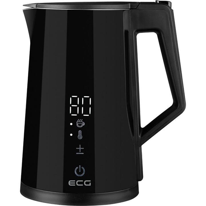 ECG RK 1893 Digitouch Black Duplafalú vízforraló hőfokszabályzóval, fekete