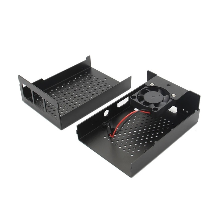 Raspberry Pi 4 fekete fém tok OKYN9002-2 ventilátorral