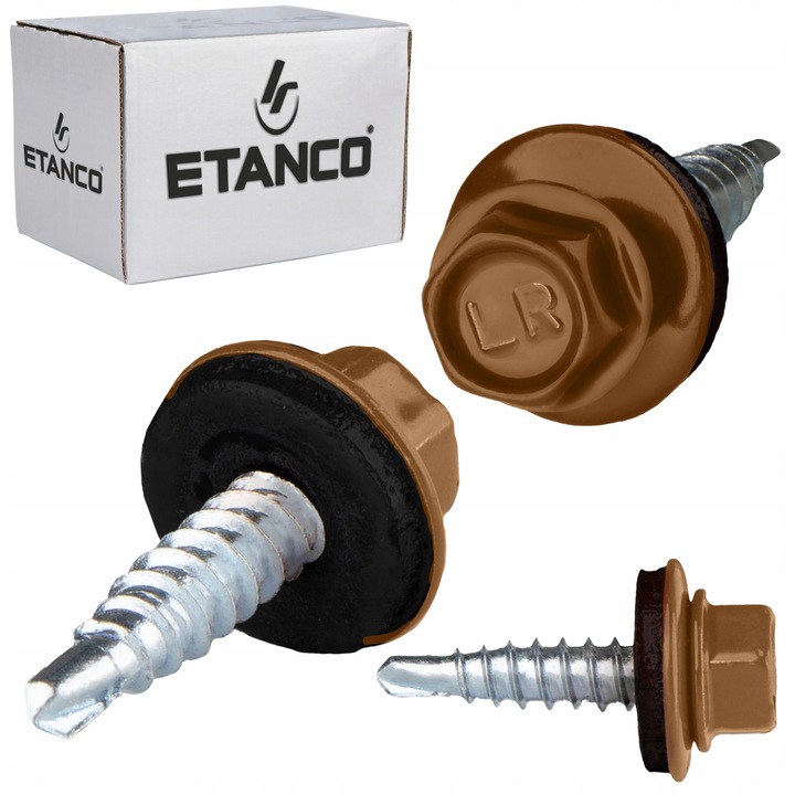 Set 250 Suruburi autoforante 4,8x20 mm, RAL 8003, cu saiba, pentru metal si tabla, Etanco