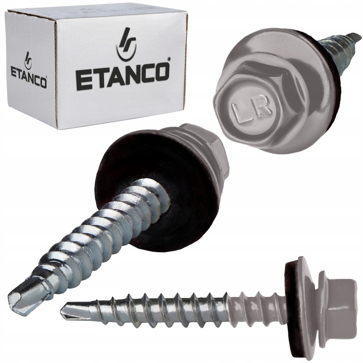 Set 250 Suruburi autoforante 4,8x35 mm, RAL 9007, cu saiba, pentru metal si tabla, Etanco