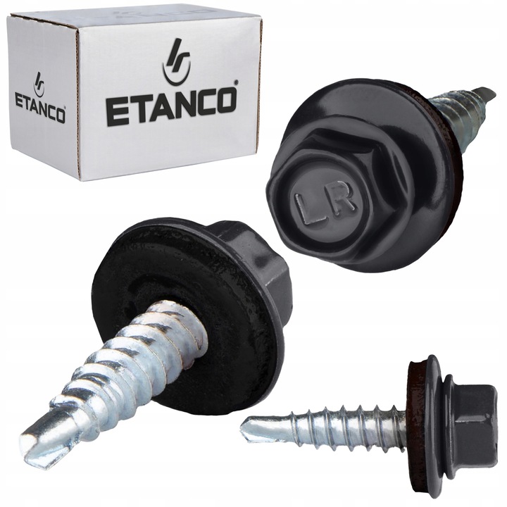 250 db-os önfúró csavar készlet alátéttel, fémlemezhez és fához, Etanco - 4,8x20 mm - RAL 7016