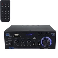 Amplificator audio tip statie cu Bluetooth, Axroad Mall, Functie karaoke, Slot USB si card SD, 2 intrari microfon, Ajustare bass/inalte, Cu antena FM si telecomanda, 20Hz-20kHz, Metal, 180x140x65mm, Negru