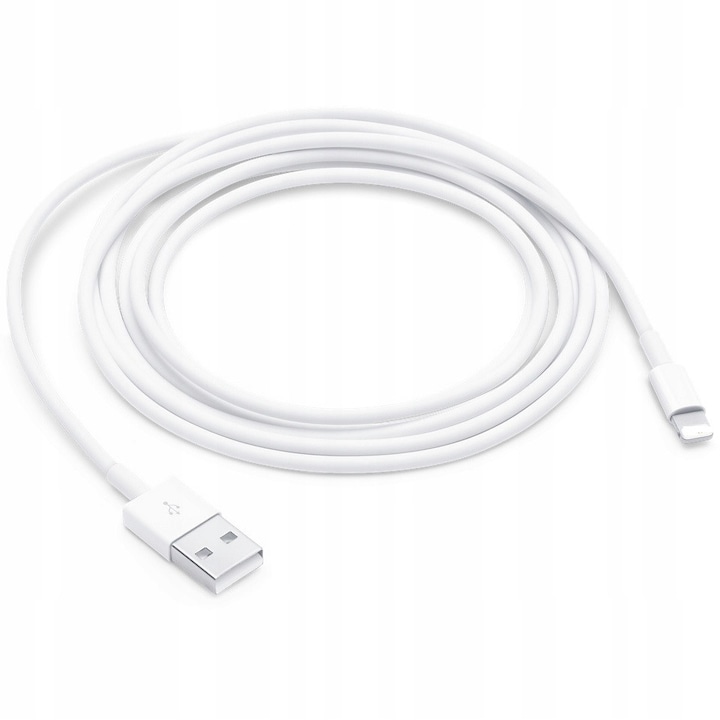 Cablu Date si Incarcare, CO2, incarcare rapida Lightning USB, pentru iPhone 5 / 6 / 7 / 8 / X / XS / XR / SE / 11 / 12 / 13 / 14 / Plus / Pro / Max, 2M, Alb
