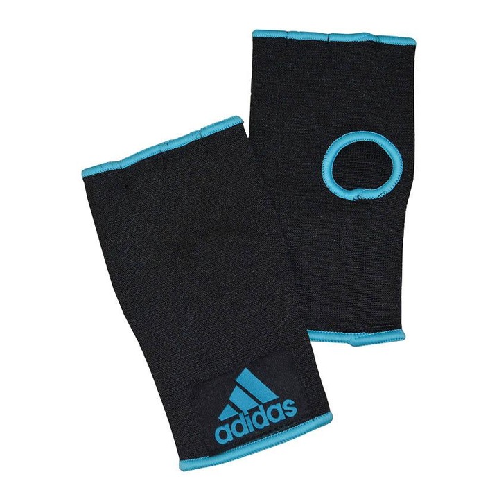 Adidas Box edzőkesztyű, fekete kékkel, pamut, L-es méret