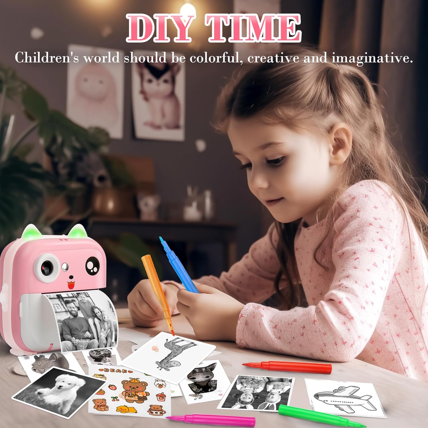 Camera instantanee pentru copii cu functie de printare, weirsuky™, 3 ...