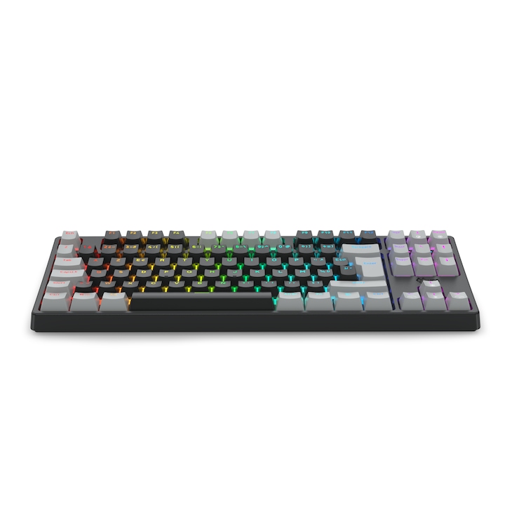 Механична клавиатура MGG Gaming, RGB, Black, layout UK, Braided USB cable, TenKeyLess, Anti-Ghosting, ABS