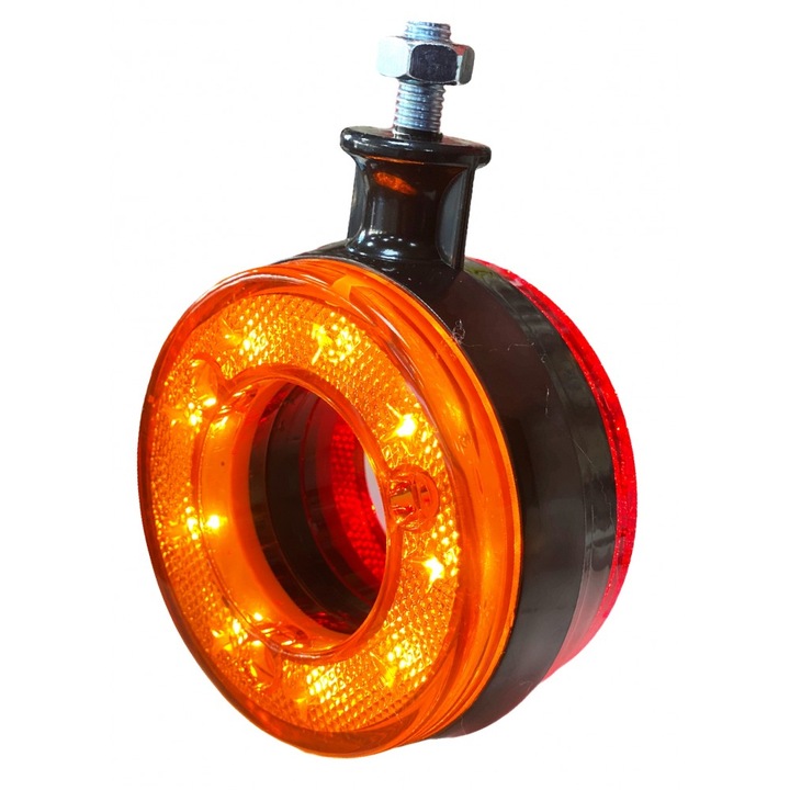 Lumina laterala cu LED-uri, marker pentru oglinda, rosu-portocaliu, 12-24V, pentru masini, autobuze, camioane, remorci, caravane, rulote, ATV-uri si altele