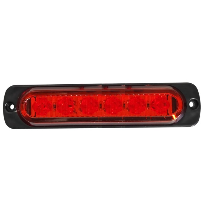 Lumina LED marker de gabarit, cu tensiune de alimentare de la 12V la 24V, pentru camioane, furgonete, autocare, caravane, platforme si vehicule de camping, rosu, 112 x 28 mm