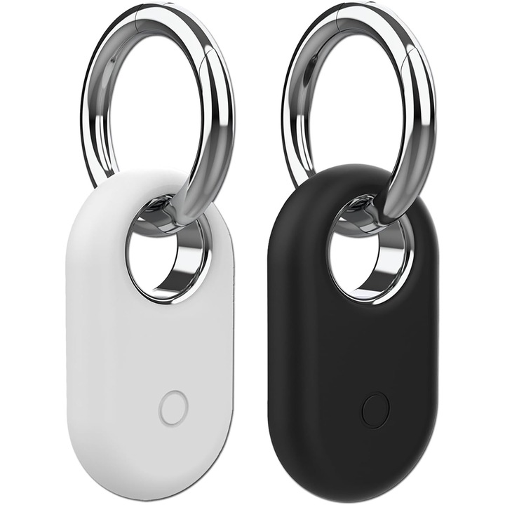 MATCHEASY, 2 db-os védőburkolat Samsung Galaxy SmartTag2 tokhoz, szilikon, fehér/fekete