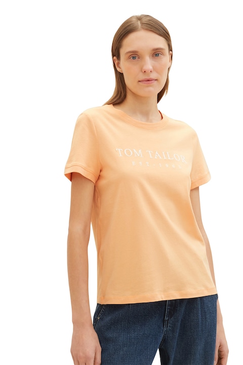 Tom Tailor, Стандартна тениска с лого, Бледооранжев
