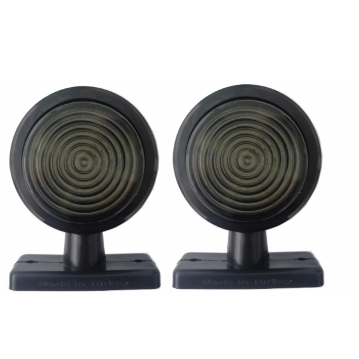 Комплект от 2 габаритни LED светлини, 12-24V, оранжево-червени, с опушено стъкло, подходящи за камиони, ремаркета, каравани, кемпери, ATV