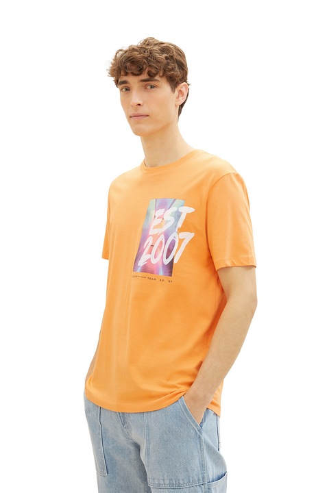 Tom Tailor, Тениска с фотопринт, Оранжев