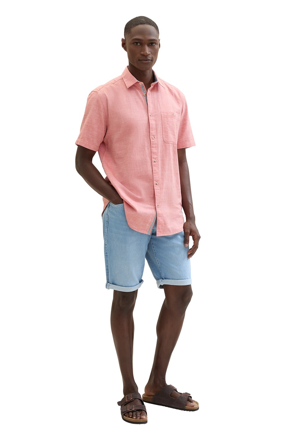 Tom Tailor, Bermude din denim regular fit, Albastru deschis, 33