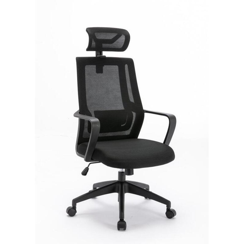 Scaun Office SERIOUX Shark SRX-OC01-FA-B, Material textil, maxim 130kg, Black