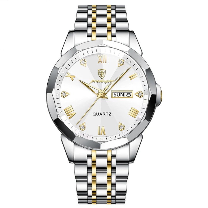 Дамски часовник Delis, Poedagar CS1378, неръждаема стомана, сребрист-златист, бял циферблат