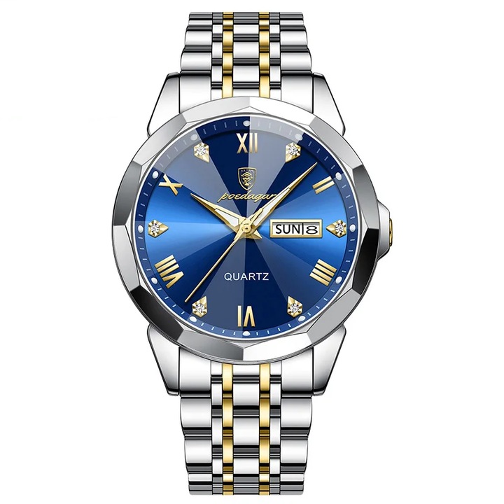 Дамски часовник Delis, Poedagar CS1379, неръждаема стомана, сребрист-златист, син циферблат