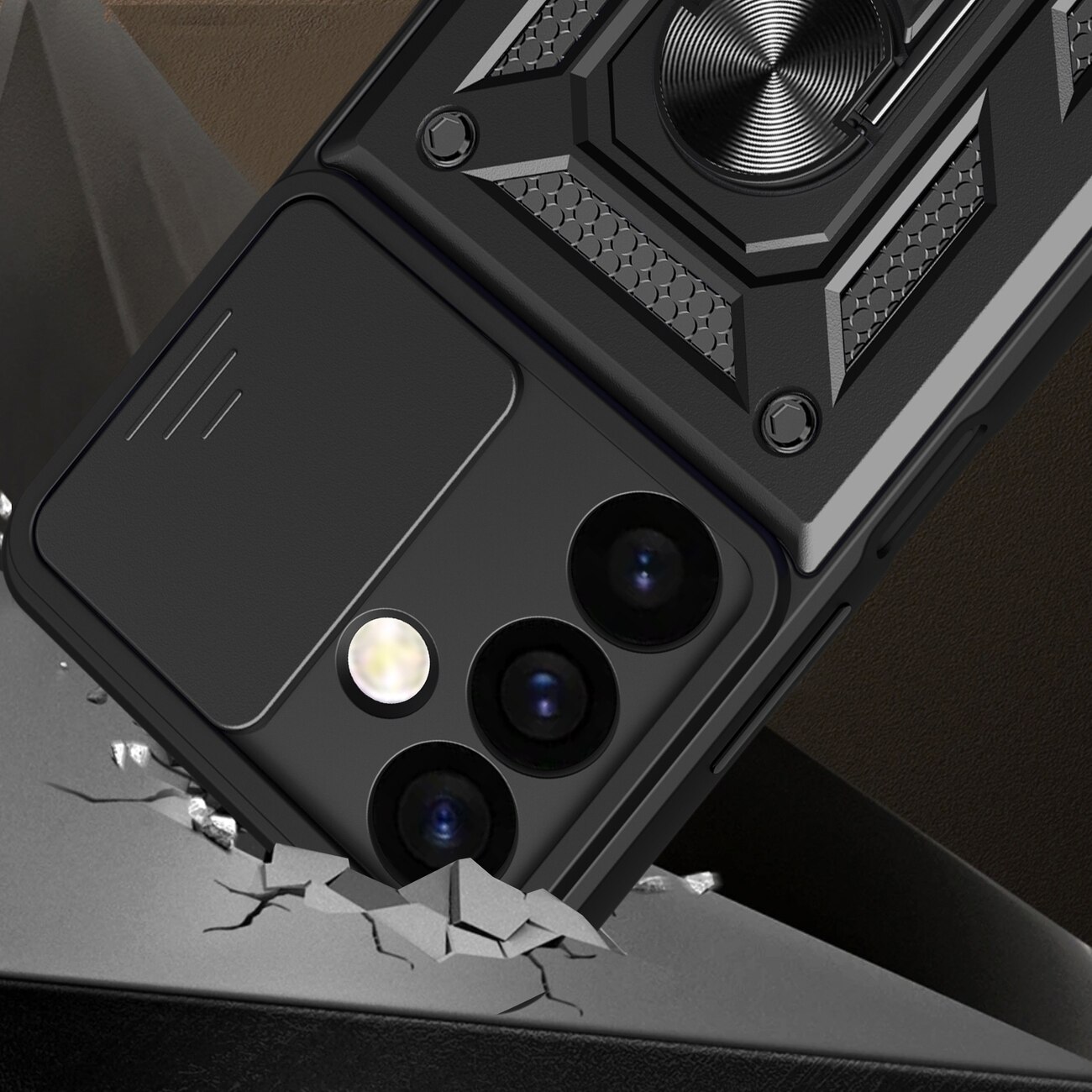Carcasa Hybrid Armor CamShield compatibila cu Samsung Galaxy S24 Black