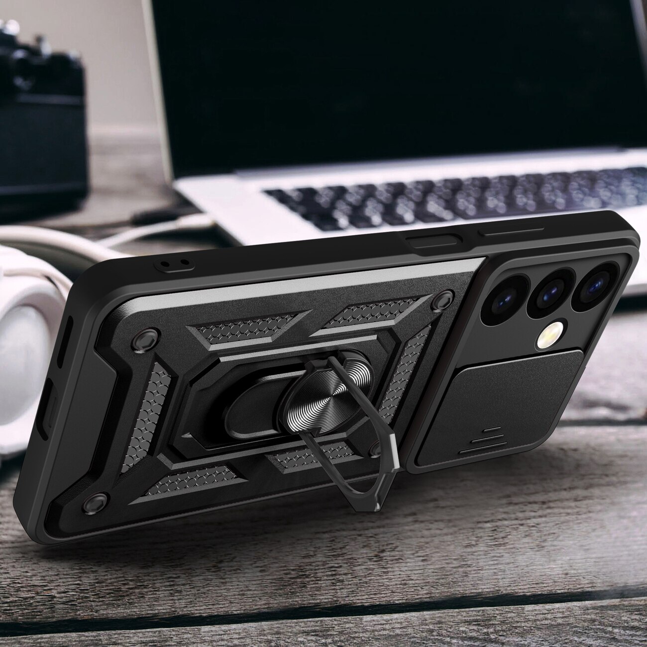 Carcasa Hybrid Armor CamShield compatibila cu Samsung Galaxy S24 Black