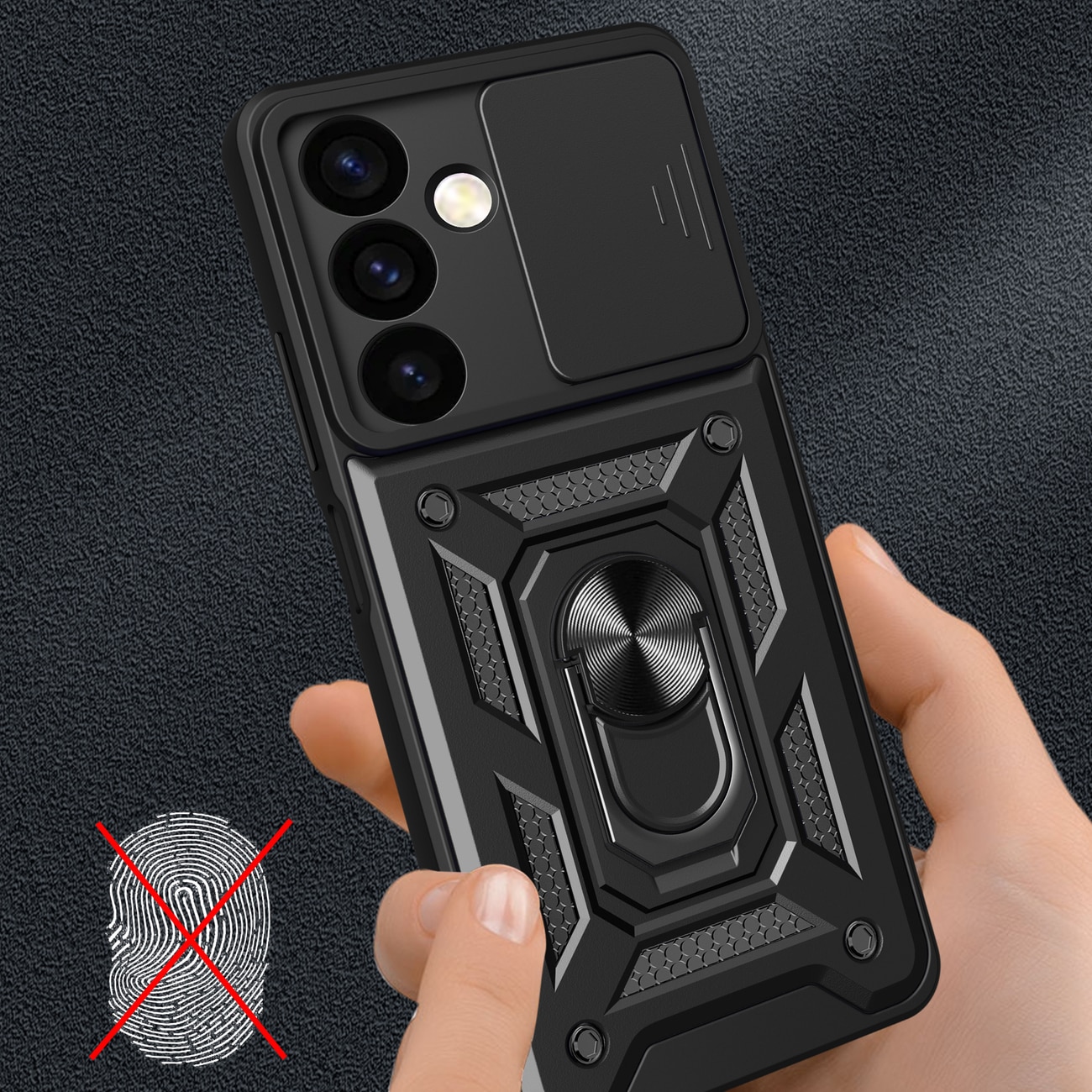 Carcasa Hybrid Armor CamShield compatibila cu Samsung Galaxy S24 Black