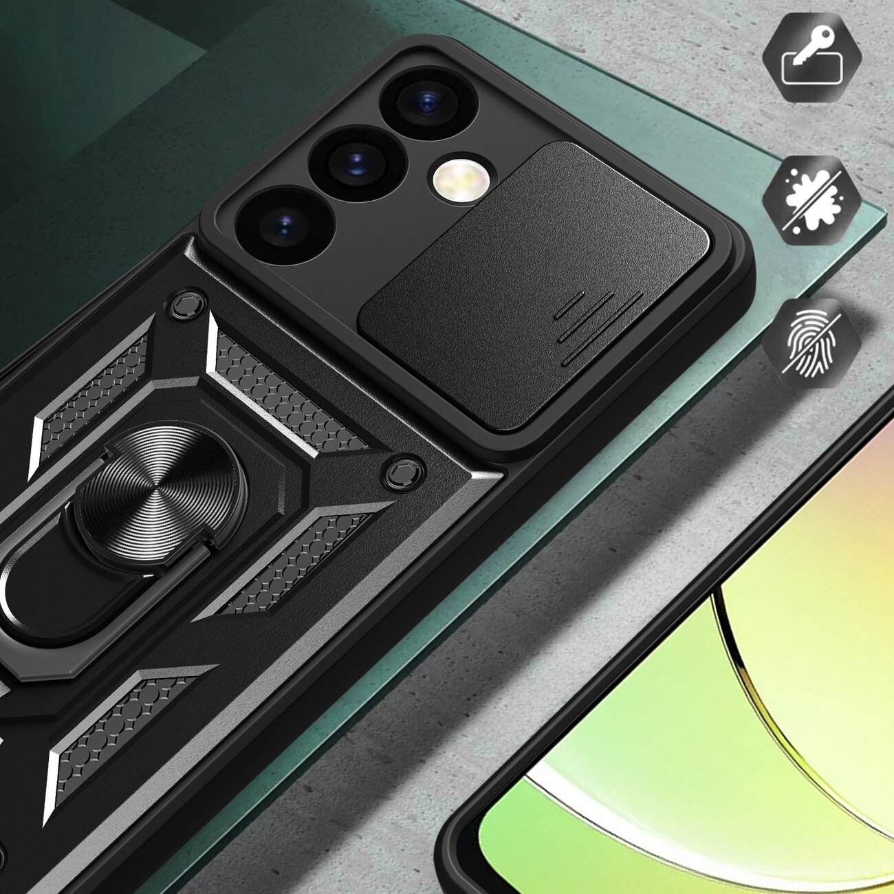 Carcasa Hybrid Armor CamShield compatibila cu Samsung Galaxy S24 Black