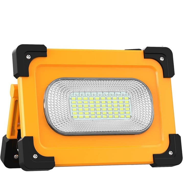 Proiector LED, Stone Banks, incarcare solara, 11000 mAh, 80 W, functie incarcare dispozitive, 4 moduri, cu magneti