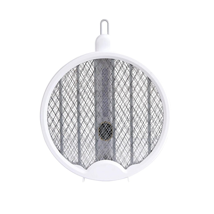 Paleta electrica pentru insecte, Molbory, cu functie pasiva inclusa reincarcabila USB, lumina LED, 3 straturi, inox