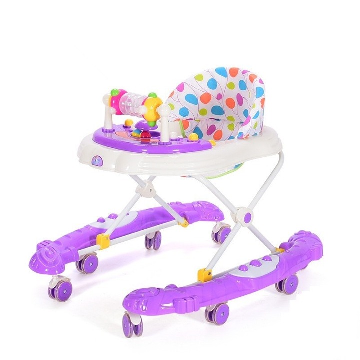Бебешка проходилка Mixbo, с активности, максимално поддържано тегло 12 кг, 6 месеца +, лилава