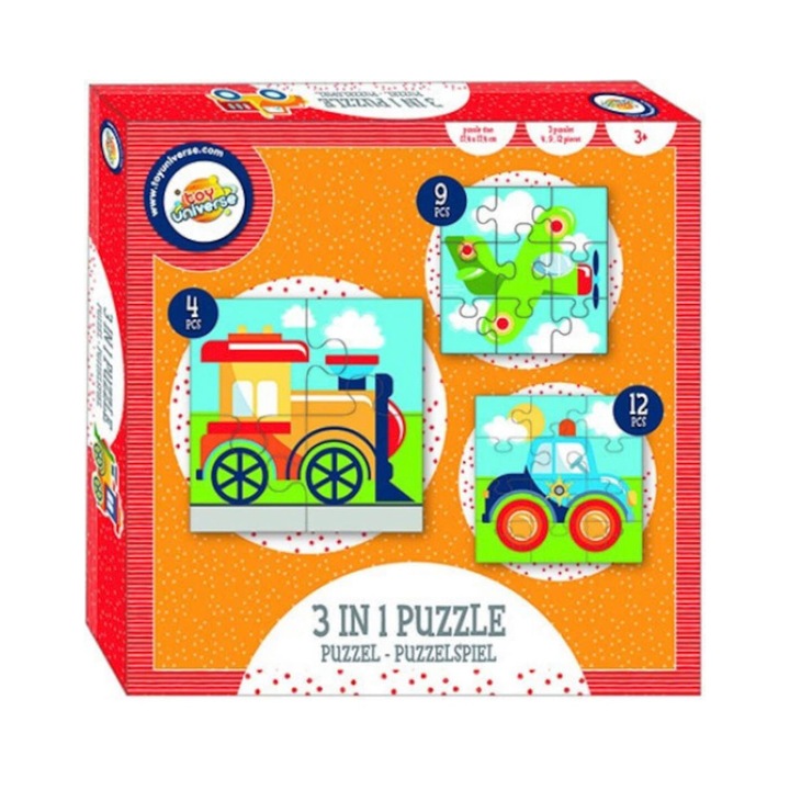 Puzzle Vehicles 3 az 1-ben, 25 darab