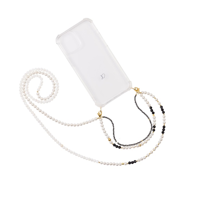 Защитен калъф за iPhone 14 Pro Max, Jlove, Силиконов, Прозрачен/Бял