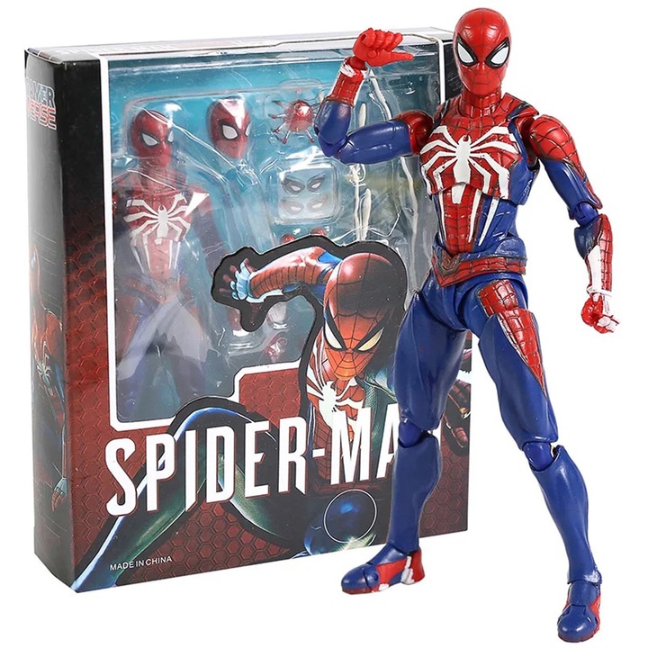 Фигурка Spider-Man, NUODWELL, Подвижно действие, Включва набор от аксесоари, 15 см, PVC, Многоцветен