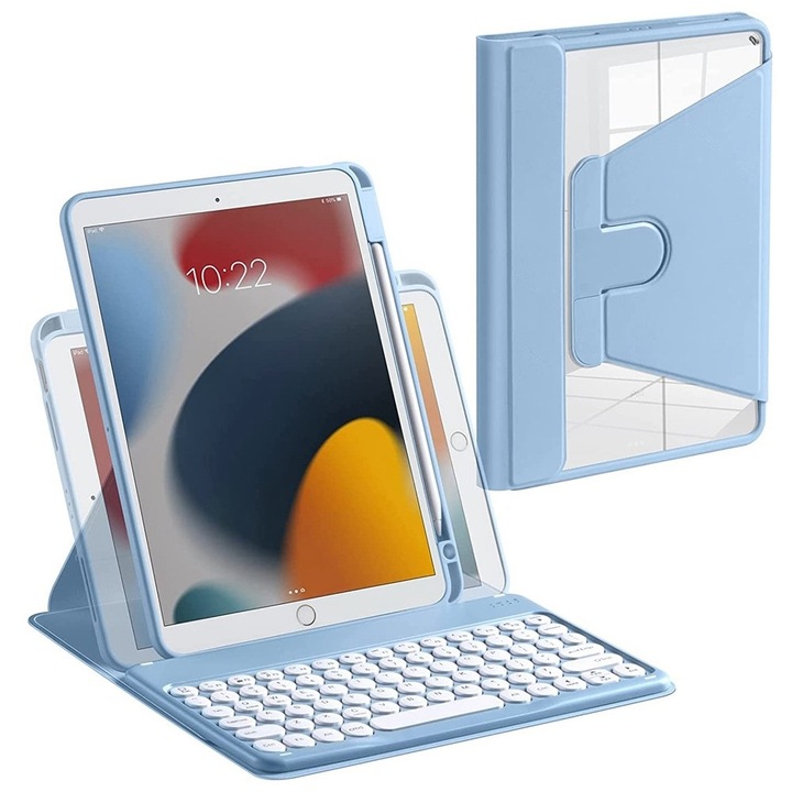 Husa pentru iPad 10.2 2021/2020/2019 7/8/9 Gen, XGSM, Albastru