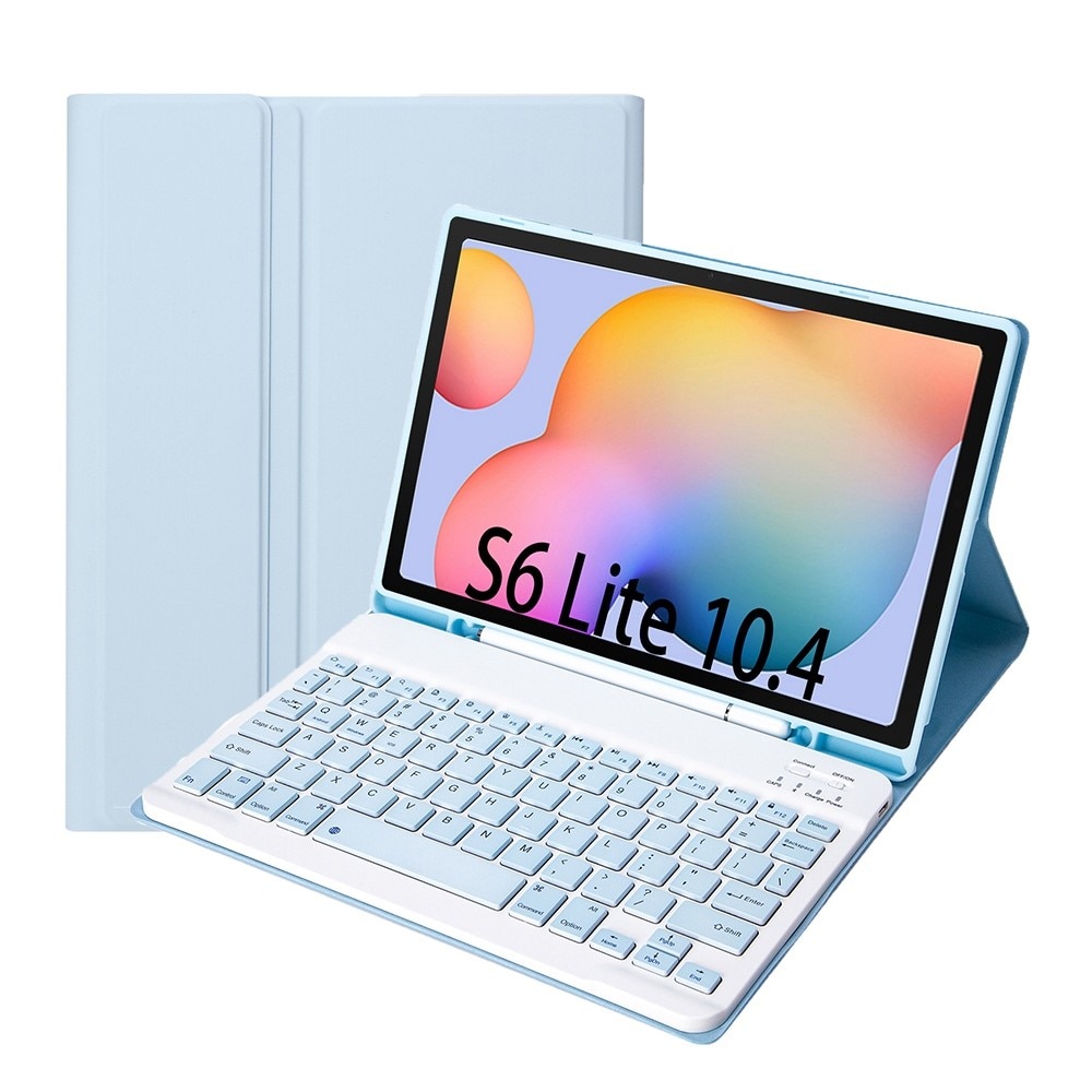Husa cu tastatura pentru Samsung Galaxy Tab S6 Lite P610/P615/S6 Lite 2022 10.4, XGSM, Albastru