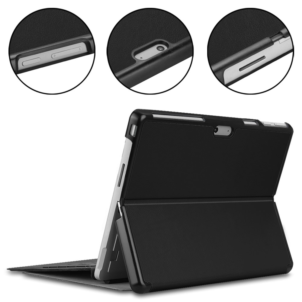 Husa tableta, XGSM, Compatibila cu Microsoft Surface Pro 9, piele ecologica/silicon, Negru